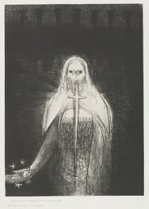 Y Tenía en su Mano Derecha Siete Estrellas; y de su Boca Salía una Espada Aguda de Dos Filos de Odilon Redon
