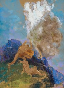 Caín y Abel, c.1890 (pastel sobre papel entonado) de Odilon Redon