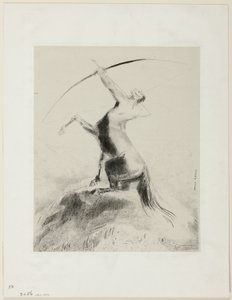Centauro apuntando a las nubes de Odilon Redon