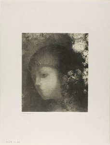 Cabeza de niño con flores de Odilon Redon