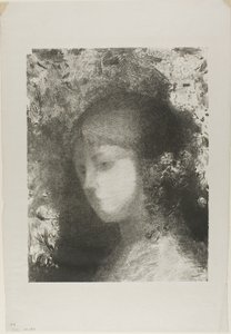 Cabeza de niño con flores de Odilon Redon