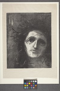 Cristo (litografía sobre papel chine volant) de Odilon Redon