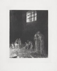 A la sombra de la gente que llora y reza... de Odilon Redon