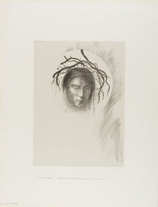 El día aparece al fin,...y en el mismo disco del sol brilla el rostro de Jesucristo, lámina 24 de 24 de Odilon Redon
