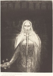 Y tenía en su mano derecha siete estrellas, y de su boca salía una espada aguda de dos filos de Odilon Redon