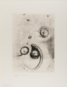 Y que ojos sin cabeza flotaban como moluscos, lámina XIII de Tentation de St. Antoine de Odilon Redon