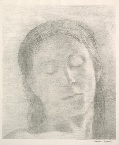 Ojos cerrados de Odilon Redon