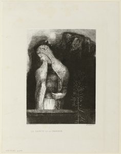 Santa femenina y cardo de Odilon Redon