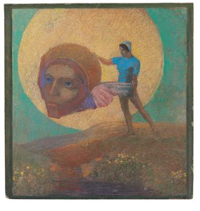 Figura portando una cabeza alada (La caída de Ícaro) de Odilon Redon