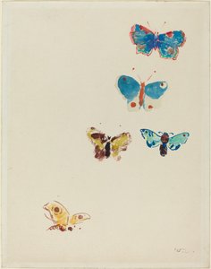 Cinco Mariposas de Odilon Redon