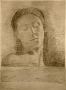 Ojos cerrados de Odilon Redon