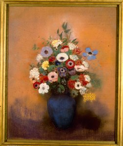 Gran ramo en un jarrón azul de Odilon Redon