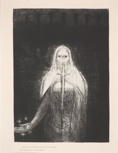 Tenía las siete estrellas en la mano derecha...", ilustración de la serie "Apocalipsis de San Juan". de Odilon Redon