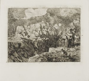 Jinete en las montañas de Odilon Redon