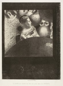 En las Esferas (El Aliento que Conduce a los Seres Vivos también está en las Esferas), placa cinco de A Edgar Poe de Odilon Redon