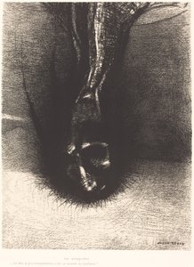 Los Sciapodes: "¡La cabeza lo más baja posible, ese es el secreto de la felicidad!" de Odilon Redon