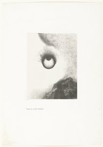 Ojos llameantes por todas partes Partout des prunelles flamboient (título sobre objeto) Tentation de Saint-Antoine (1) (título de la serie) Tentación de San Antonio (título de la serie) de Odilon Redon