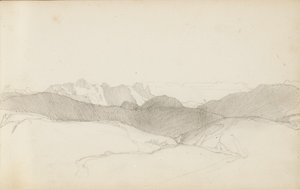 Página de un cuaderno de bocetos, "El País Vasco", 1862-63 de Odilon Redon