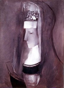 Perfil de una mujer bretona de Odilon Redon