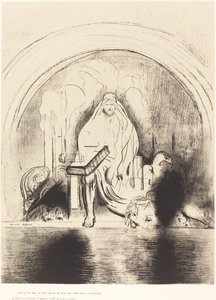 Luego vi, en la mano derecha del que estaba sentado en el trono, un libro escrito por dentro y por fuera, sellado con siete sellos de Odilon Redon