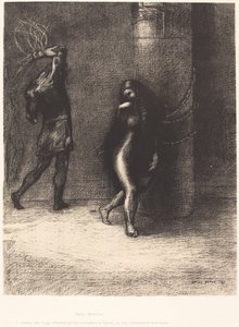 San Antonio: "Bajo su largo cabello, que le cubría el rostro, creí reconocer a Ammonaria" de Odilon Redon