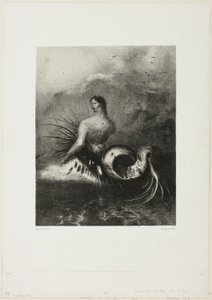 Sirena Saliendo de las Olas, Vestida en Llamas, lámina 4 de 8 de "Les Origines"