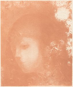 Cabeza de un niño con flores