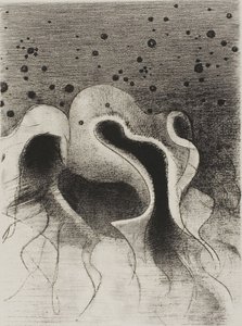 Las bestias del mar, redondas como odres de cuero, lámina 22 de 24 de Odilon Redon