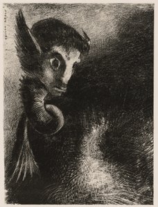 La quimera miraba todas las cosas con miedo, de Noche de Odilon Redon