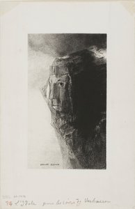El ídolo, frontispicio de Les Soirs de Emile Verhaeren de Odilon Redon