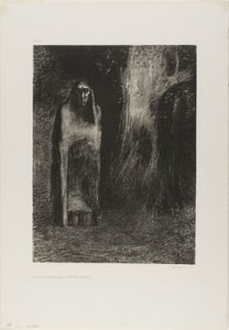 El hombre estaba solo en un paisaje nocturno, de Noche de Odilon Redon