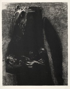 La Tentación de San Antonio Primera Serie: Es el Diablo, Llevando Bajo Sus Dos Alas, 1888 de Odilon Redon