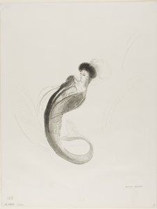 Litografía de prueba sin título de Odilon Redon