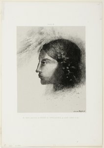 Al despertar vi a la diosa de lo inteligible con su perfil severo y duro, lámina 6 de 6 de Odilon Redon
