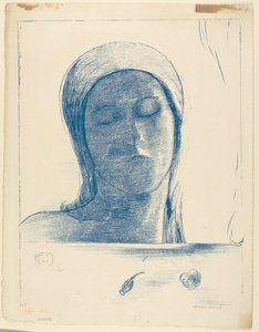 Ojos cerrados de Odilon Redon
