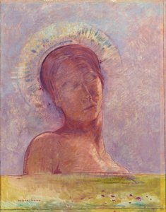 Ojos cerrados de Odilon Redon