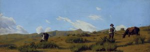 Pastando en las alturas de Odoardo Borrani