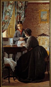 La analfabeta o mujer escribiendo una carta para su criada