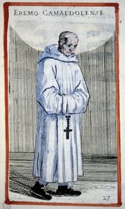 Ermitaño camaldulense. Grabado en O. Fialetti. Siglo XVI.