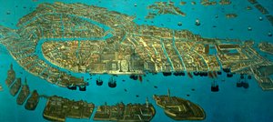 Plano de Venecia (acuarela sobre papel) de Odoardo Fialetti