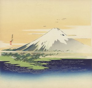 Fuji desde la playa en Mio, 1900-10 de Ogata Gekko