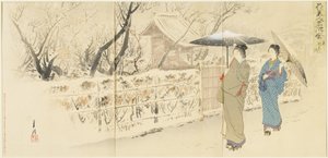 Ciruela Garyo_bai en Kameido, diciembre 1895 de Ogata Gekko