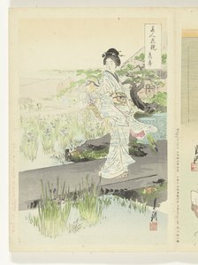 jardín de iris Comparaciones entre bellezas y flores (título de la serie) Bijin hana kurabe (título de la serie sobre el objeto)