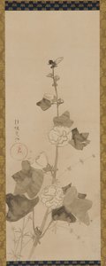 Malvarrosas, período Edo, finales del siglo XVII-principios del siglo XVIII de Ogata Korin
