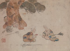 Hombre y mujer ancianos de Ogata Korin