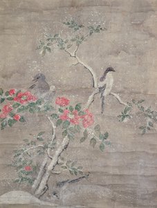 Pájaros y camelia en la nieve, c.1700 de Ogawa Haritsu