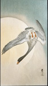Vuelo de patos a la luz de la luna Xilografía e impresión japonesa de Ohara Koson (1877-1945) 1908 Colección privada de Ohara Koson