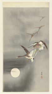 Gansos en vuelo de Ohara Koson