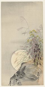 Hierbas en luna llena de Ohara Koson