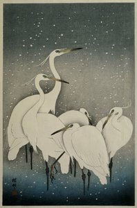 grupo de garcetas de Ohara Koson